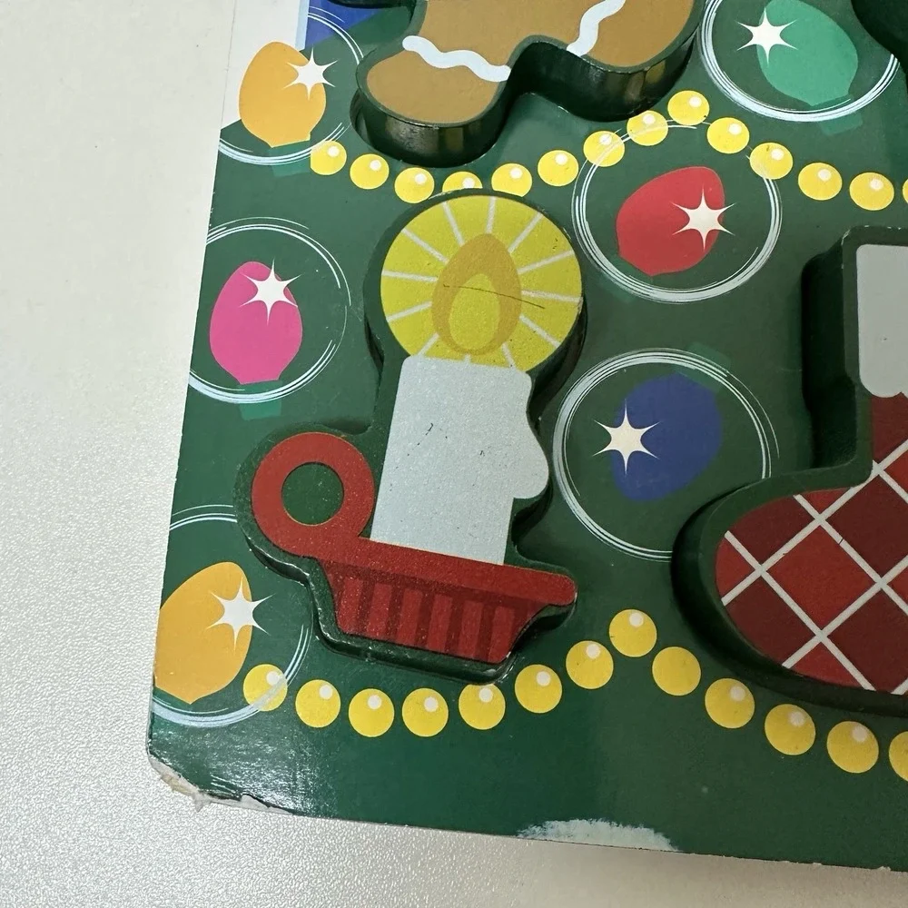 Melissa & Doug Christmas Tree Wooden Chunky Puzzle Kids 2+